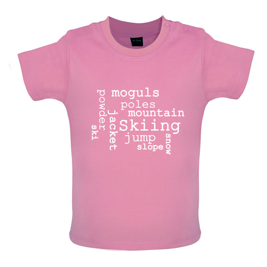 Ski Word Cloud Baby T Shirt