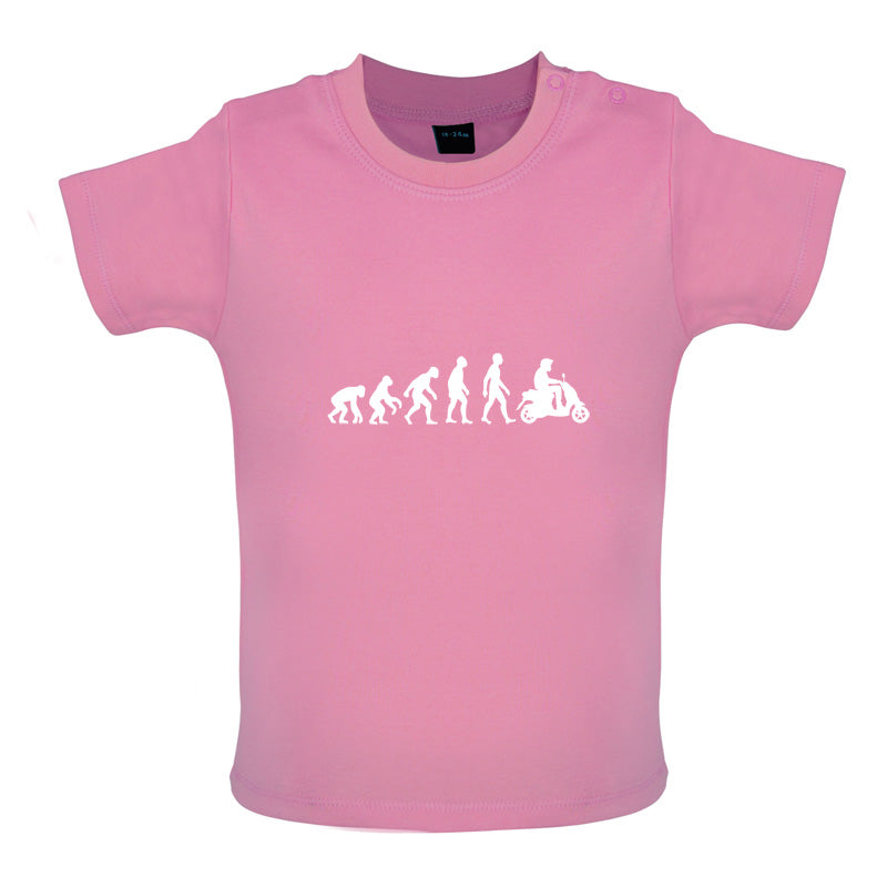 Evolution Of Man Moped  Baby T Shirt