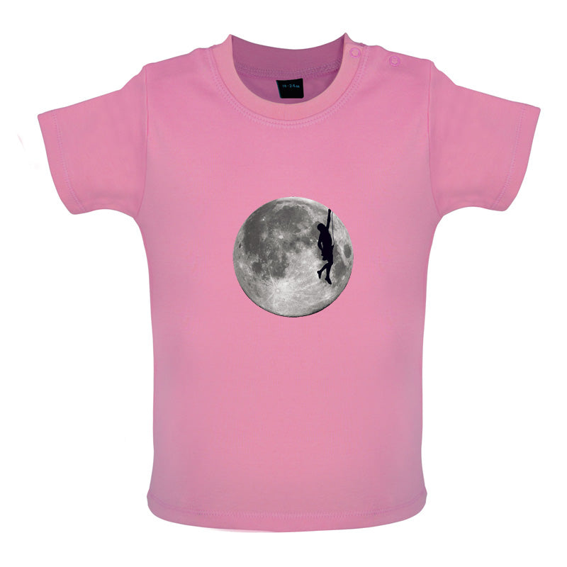 Rock Climbing Moon Baby T Shirt