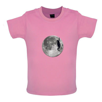 Rock Climbing Moon Baby T Shirt