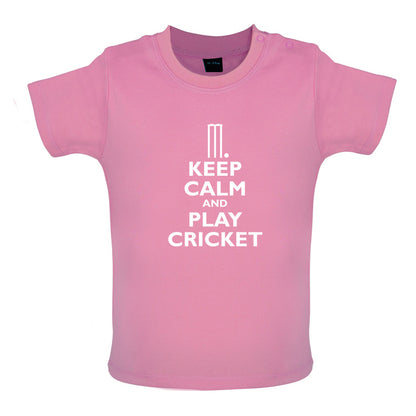 Keep Calm and Play Cricket Baby T Shirt