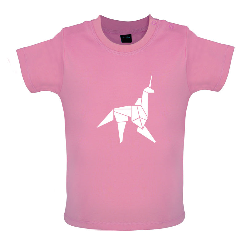 Origami Paper Unicorn Baby T Shirt