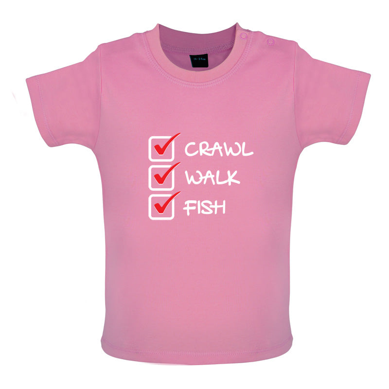 Crawl Walk Fish Baby T Shirt