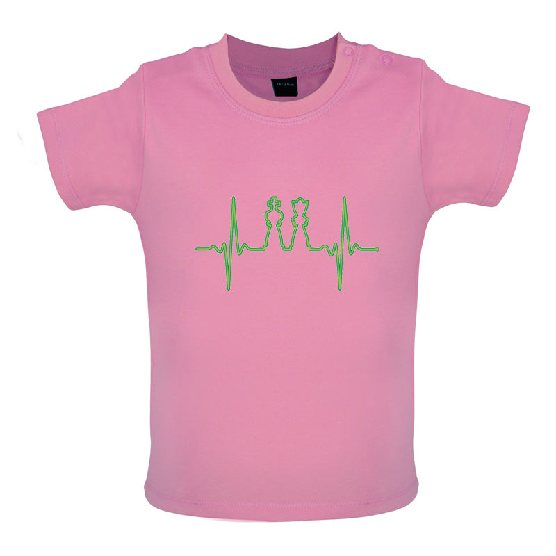 Heartbeat Chess Baby T Shirt