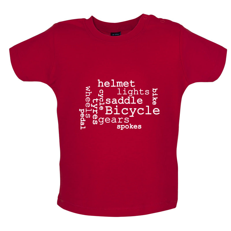 Bicycle Word Cloud Baby T Shirt