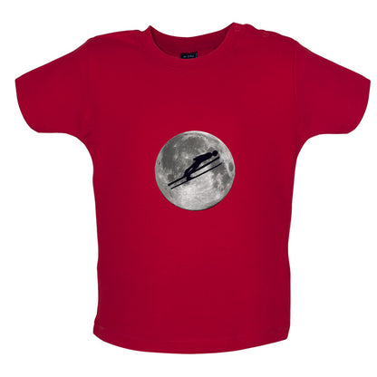 Ski Jump Moon Baby T Shirt