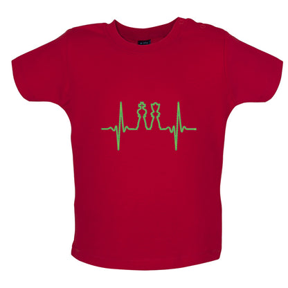 Heartbeat Chess Baby T Shirt