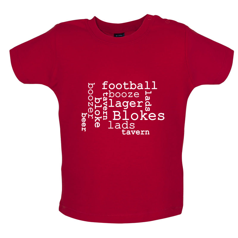 Blokes Word Cloud Baby T Shirt