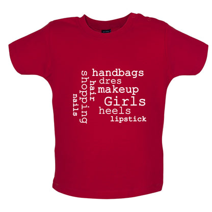 Girls Word Cloud Baby T Shirt