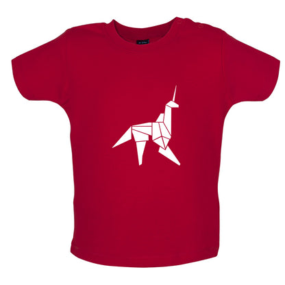 Origami Paper Unicorn Baby T Shirt