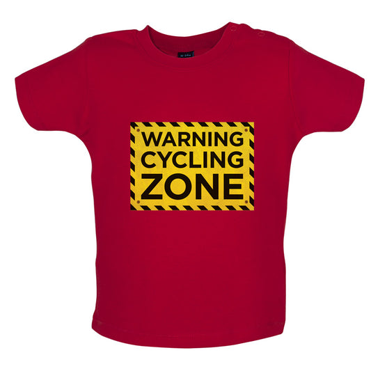 Warning Cycling Zone Baby T Shirt