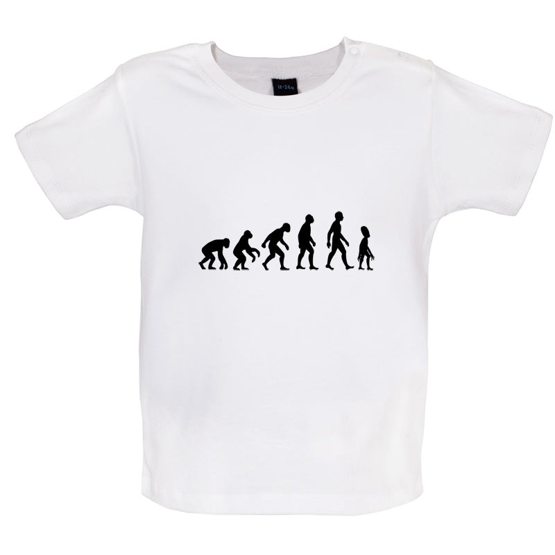 Evolution of Man Alien Baby T Shirt