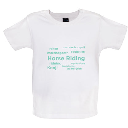 Horse Riding Languages Baby T Shirt