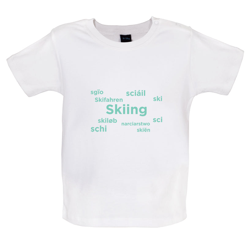 Skiing Languages Baby T Shirt