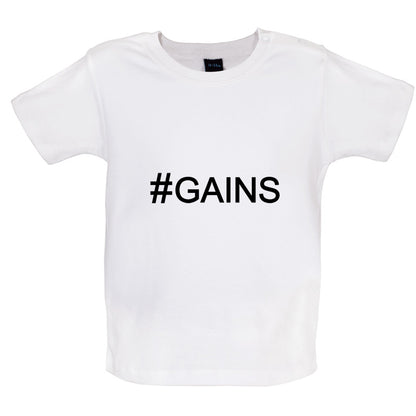 #Gains (Hashtag) Baby T Shirt