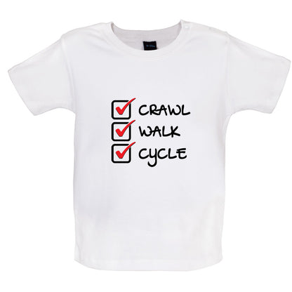 Crawl Walk Cycle Baby T Shirt