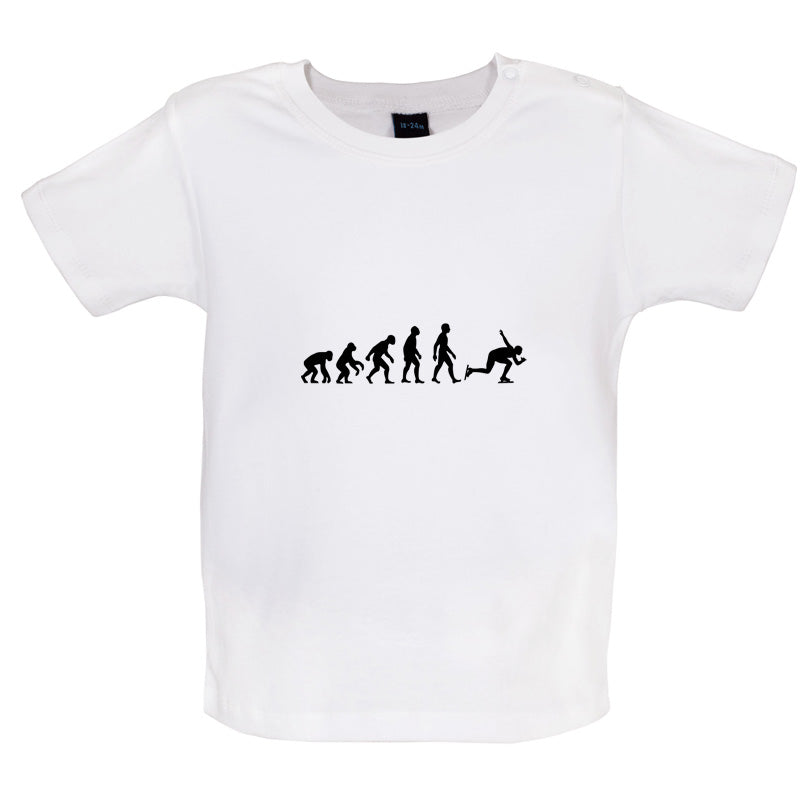 Evolution Of Man Speed Skating Baby T Shirt