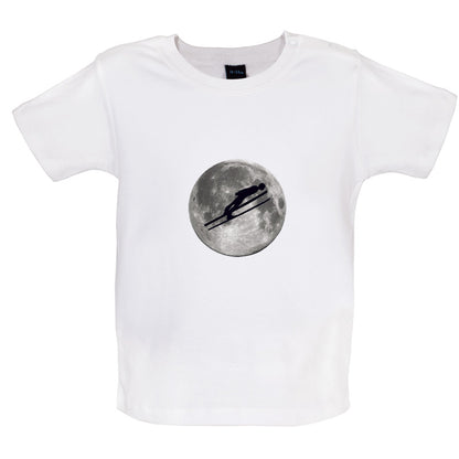 Ski Jump Moon Baby T Shirt