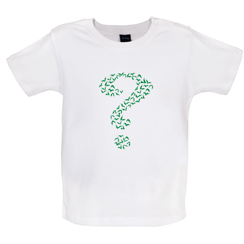 Green Bat Question Mark Baby T Shirt