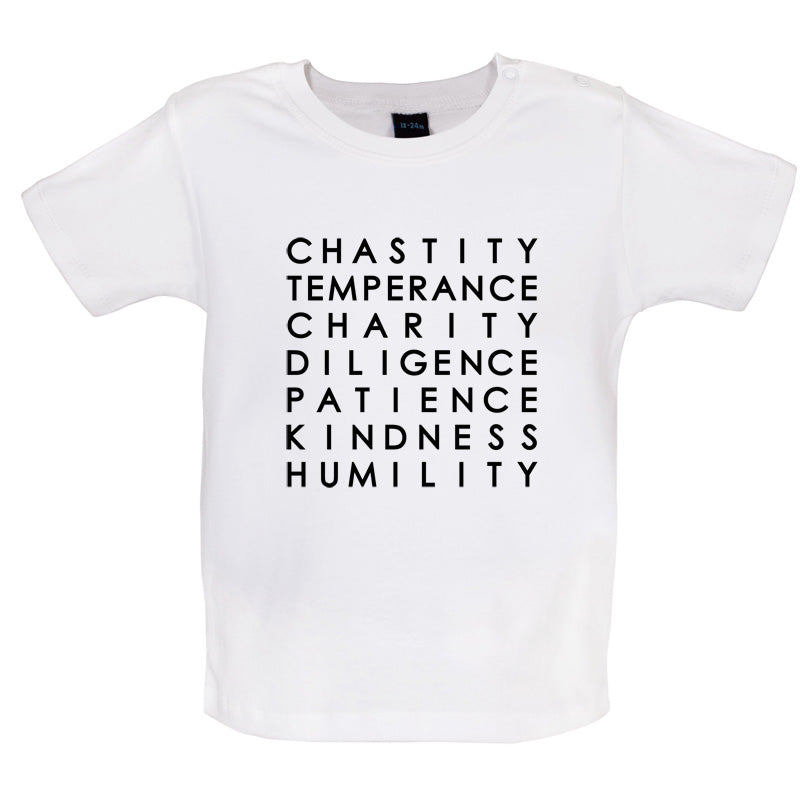 7 Catholic Virtues Baby T Shirt