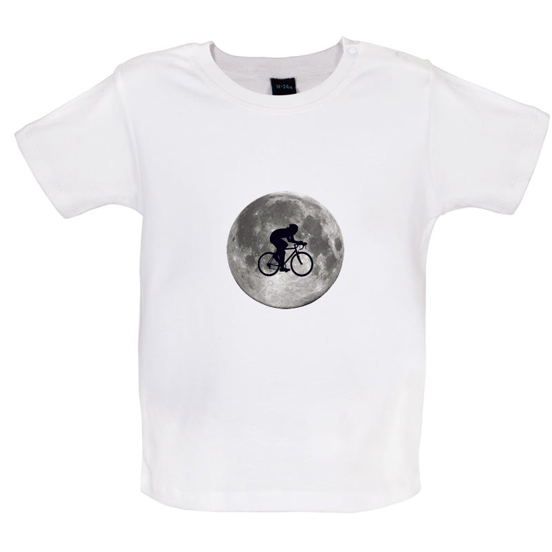 Cycling Moon Baby T Shirt