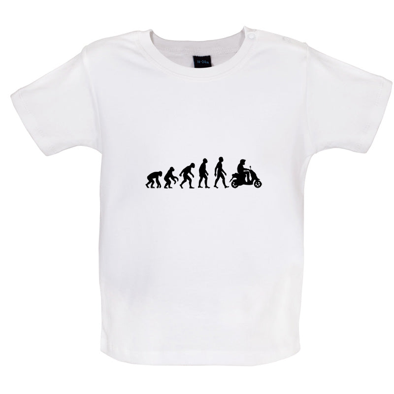 Evolution Of Man Moped  Baby T Shirt