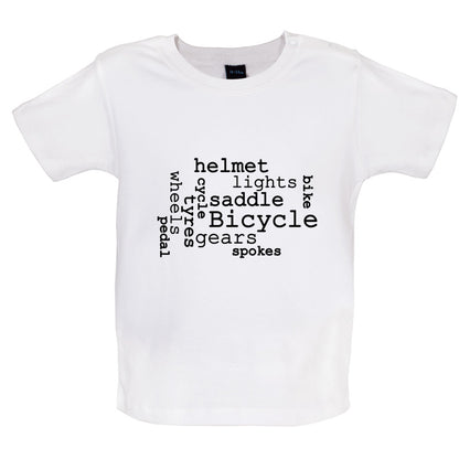 Bicycle Word Cloud Baby T Shirt