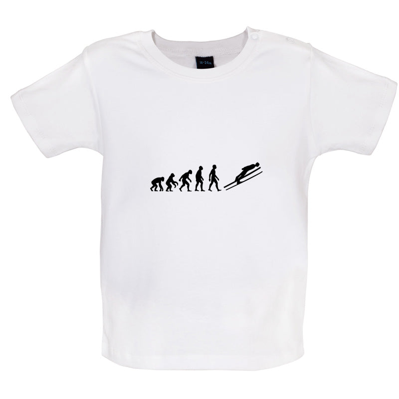 Evolution Of Man Ski Jump Baby T Shirt