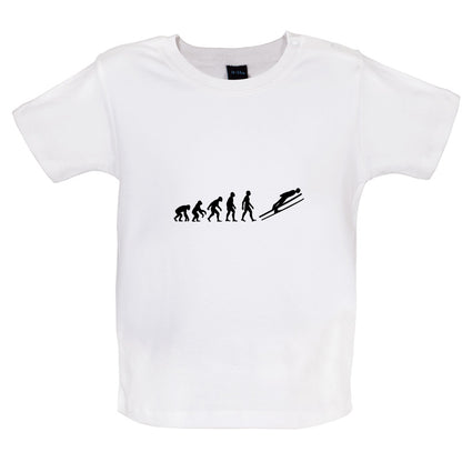 Evolution Of Man Ski Jump Baby T Shirt