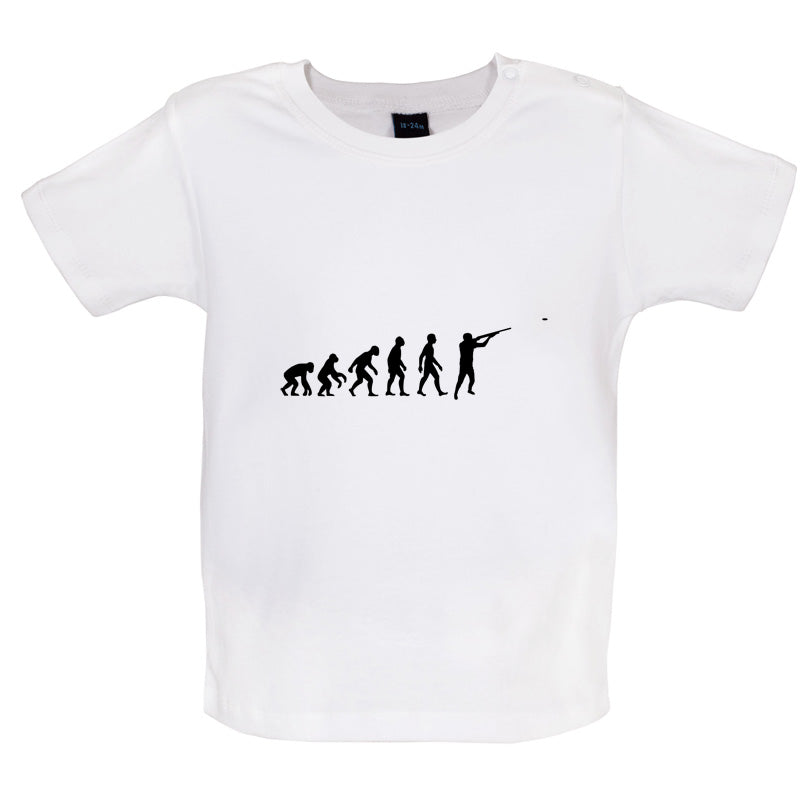 Evolution of Man Clay Pigeon Shooting Baby T Shirt