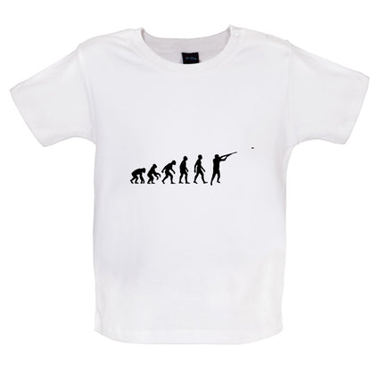 Evolution of Man Clay Pigeon Shooting Baby T Shirt