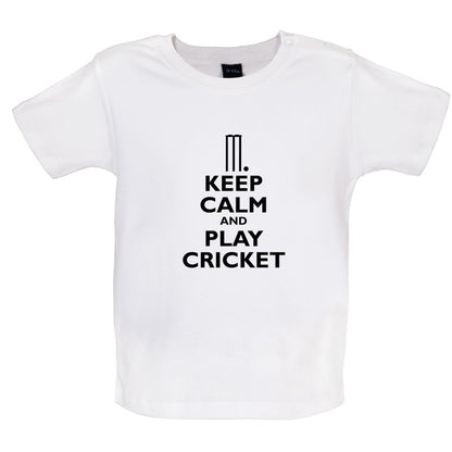 Keep Calm and Play Cricket Baby T Shirt