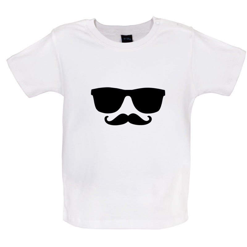 Moustache Glasses Baby T Shirt