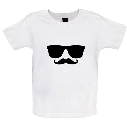 Moustache Glasses Baby T Shirt