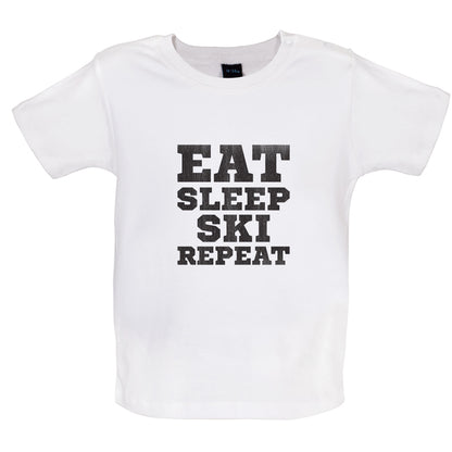 Eat Sleep Ski Repeat Baby T Shirt