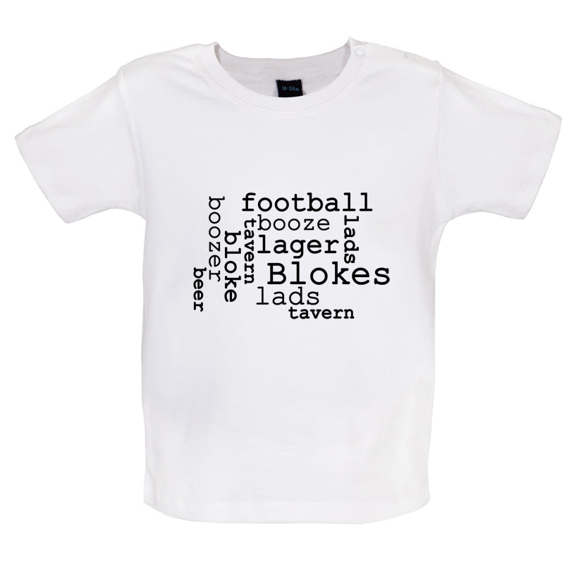 Blokes Word Cloud Baby T Shirt