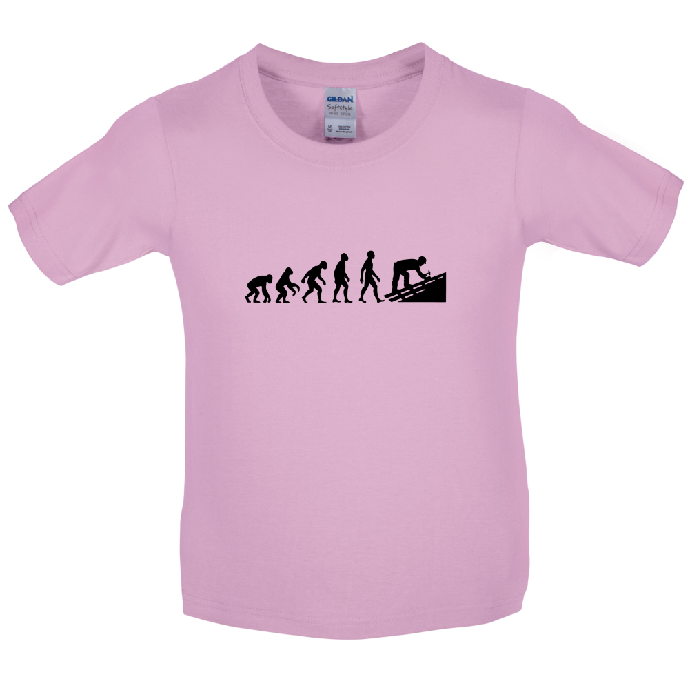 Evolution Of Man Roofer Kids T Shirt