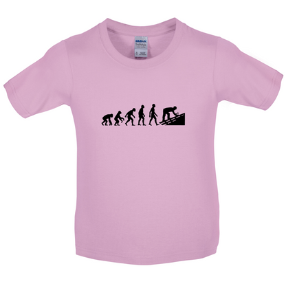 Evolution Of Man Roofer Kids T Shirt
