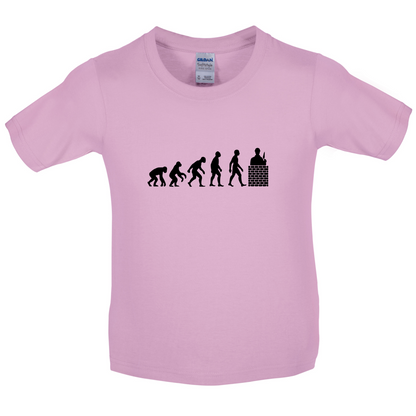 Evolution Of Man Brick Layer Kids T Shirt