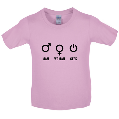 Man Woman GEEK Kids T Shirt
