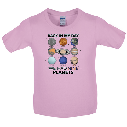 We Had Nine Planets Kids T Shirt