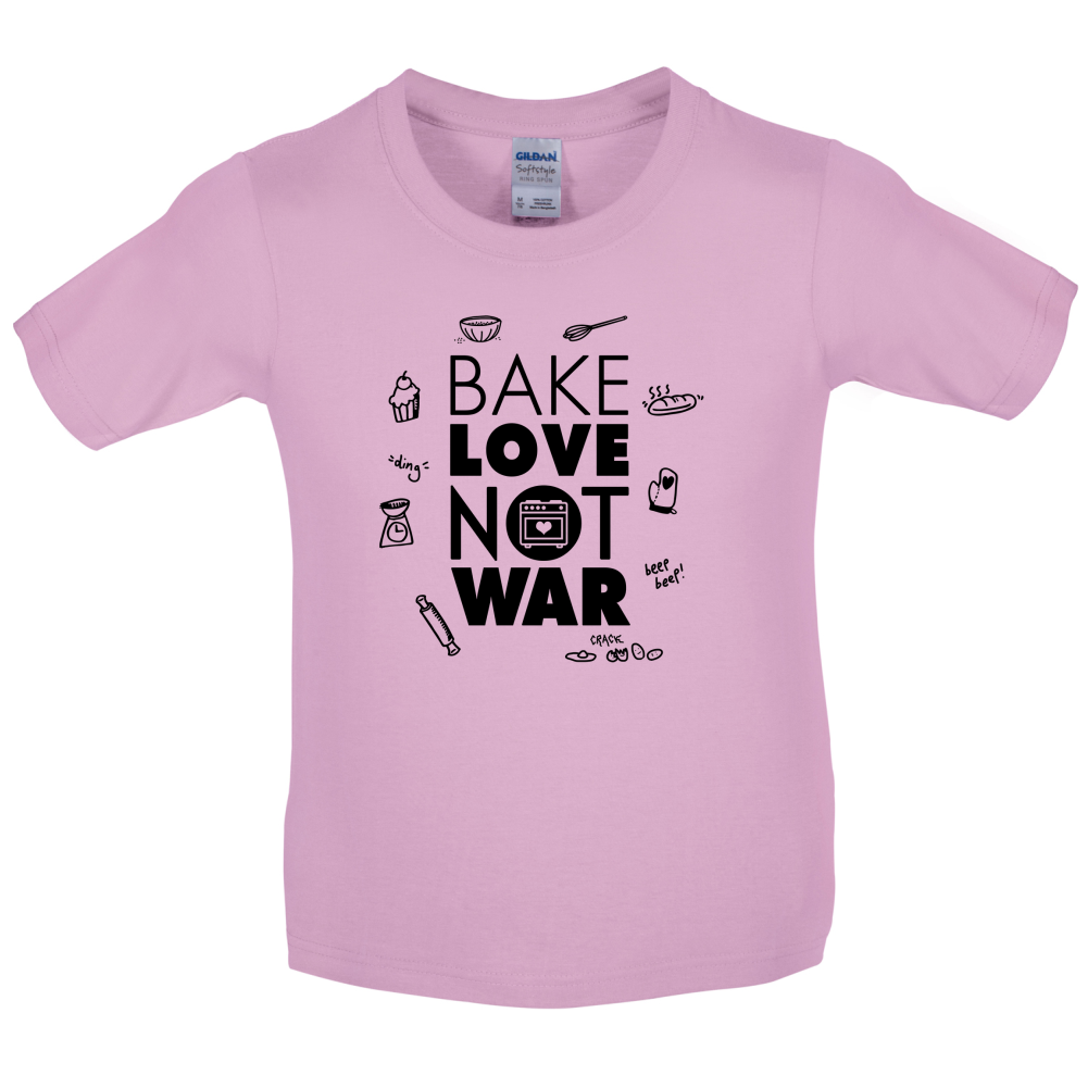 Bake Love Not War Kids T Shirt