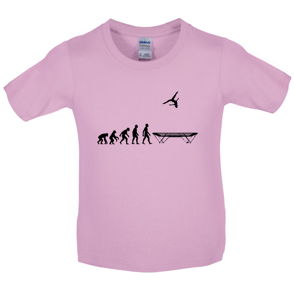 Evolution Of Man Trampolining Kids T Shirt