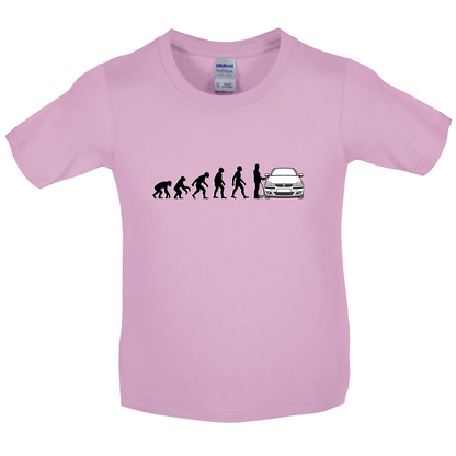 Evolution of Man Corsa Driver Kids T Shirt