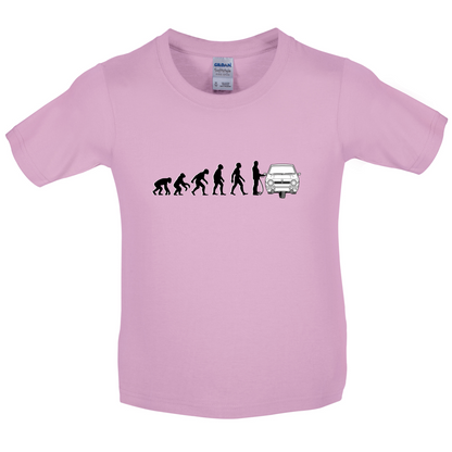 Evolution of Man Reliant Robin Driver Kids T Shirt