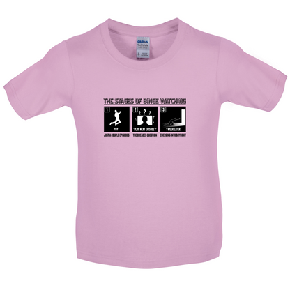 Stages Of Binge Watching Kids T Shirt