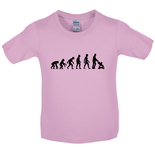 Evolution Of Man Push Chair Kids T Shirt