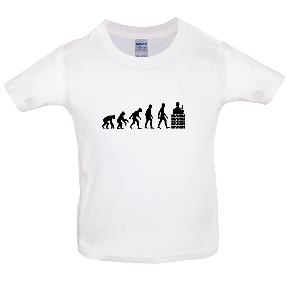 Evolution Of Man Brick Layer Kids T Shirt