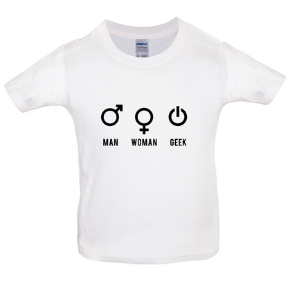 Man Woman GEEK Kids T Shirt