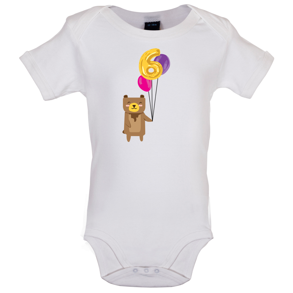 6th Birthday Bear Baby T Shirt